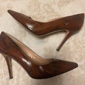 Brown Snake Skin Like High Heels
